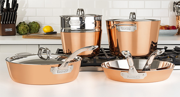 Viking Contemporary 4-Ply Copper Cookware 9 Piece Set